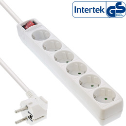 InLine Multipresa, 6x Shucko, con interrutt., bianco, cavo 1,5m