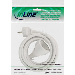 InLine Cavo alimentazione prolunga Sch.ko. CEE-7 7 maschio femmina, 5m, bianco