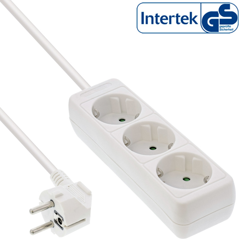 InLine Multipresa, 3x Shucko, con sicura, bianco, cavo 1,5m, InLine Multipresa, 3x Shucko, con sicura, bianco, cavo 1,5m,