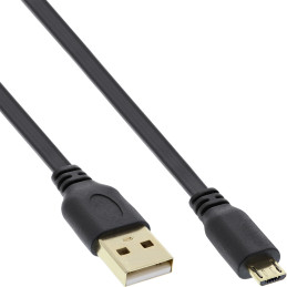 InLine Cavo USB 2.0 Micro, A maschio   Micro B maschio, Piatto, dorato, 3m