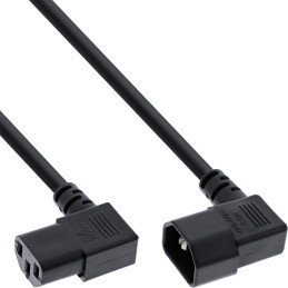 InLine Cavo alimentaz. prolunga IEC-320, spina C14 presa C13, 90° D, nero, 0,4m