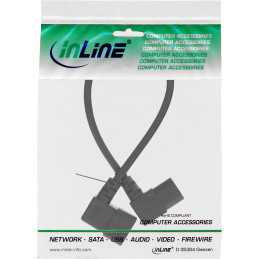InLine Cavo alimentaz. prolunga IEC-320, spina C14 presa C13, 90° D, nero, 0,4m