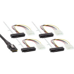 InLine Cavo Mini SAS, SFF-8087 a 4x SFF-8482 + alimentazione, 0,75m
