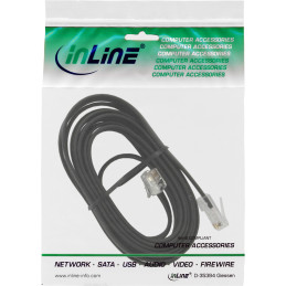 InLine Cavo modulare telefonico, RJ45 maschio a RJ12 maschio, 6 fili, 3m