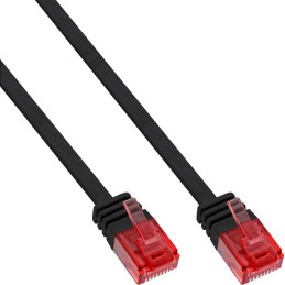 InLine Cavo patch Lan piatto, U UTP, Cat.6, nero, 2m