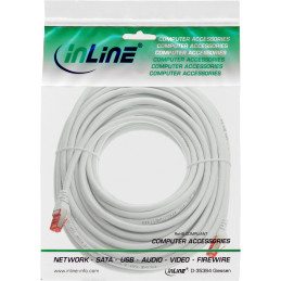 InLine Cavo patch Lan, S FTP(PiMf), Cat.6, 250MHz, CU, halogenf., bianco, 15m