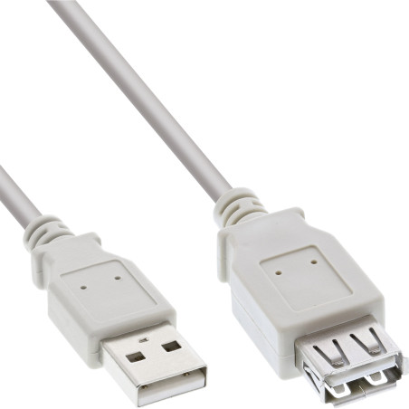 InLine Cavo USB 2.0 A maschio   A femmina, prolunga, bulk, beige, 1,8m