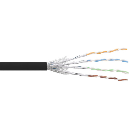 InLine Matassa Cavo Cat.6, S FTP(PiMF), AWG27, PVC, CU, nero, 100m