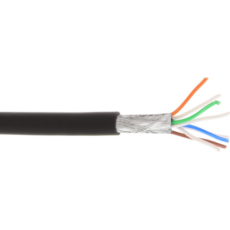InLine Matassa Cavo Cat.6a, S FTP(PiMF), CU, halogenfree, nero, 100m