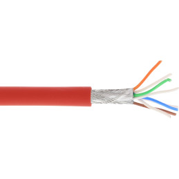 InLine Matassa Cavo Cat.6a, S FTP(PiMF), CU, halogenfree, rosso, 100m