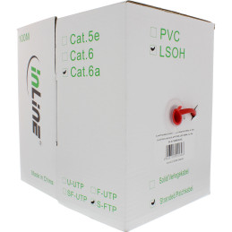 InLine Matassa Cavo Cat.6a, S FTP(PiMF), CU, halogenfree, rosso, 100m