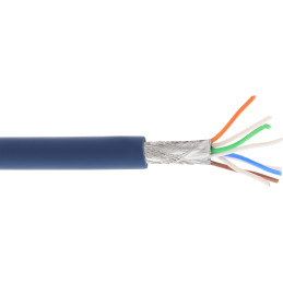 InLine Matassa Cavo Cat.6a, S FTP(PiMF), CU, halogenfree, blu, 100m