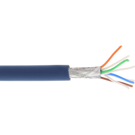 InLine Matassa Cavo Cat.6a, S FTP(PiMF), CU, halogenfree, blu, 100m