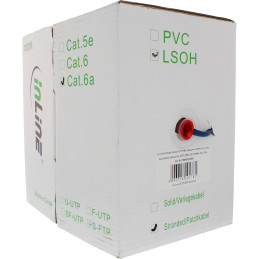 InLine Matassa Cavo Cat.6a, S FTP(PiMF), CU, halogenfree, blu, 100m