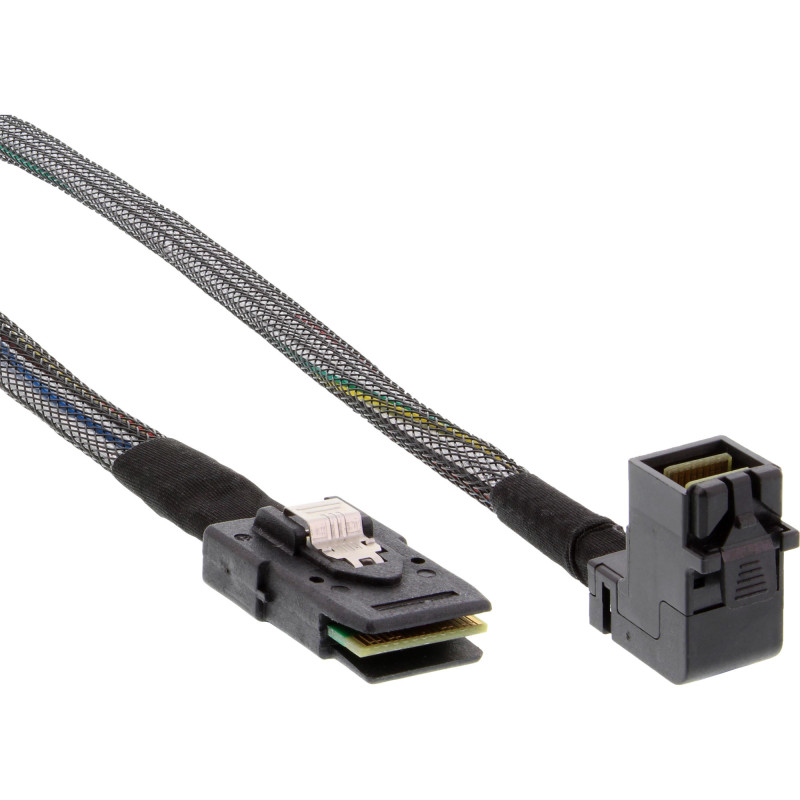 InLine Cavo Mini SAS, SFF-8643 a SFF-8087 + Sideband, 1m, connettore 90° InLine Cavo Mini SAS, SFF-8643 a SFF-8087 + Sideband, 1m, connettore 90°