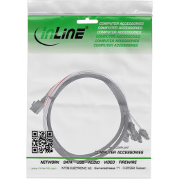 InLine Cavo Mini SAS, SFF-8643 a 4x SATA + Sideband, 0,5m