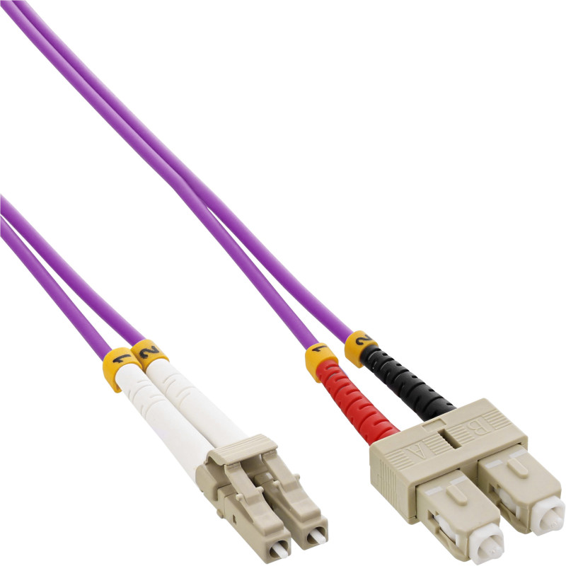 InLine Cavo Duplex, LC SC 50 125µm, Fibra Ottica OM4, 15m InLine Cavo Duplex, LC SC 50 125µm, Fibra Ottica OM4, 15m