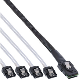 InLine Cavo Mini SAS, SFF-8087 a 4x SATA, 1m, configurazione 1 1, OCR