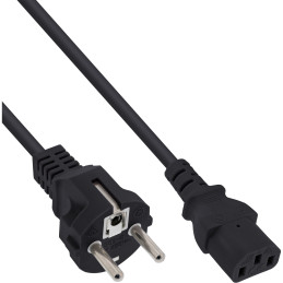 InLine Cavo alimentazione, Spina Shucko CEE-7 7 a Presa IEC-320-C13, 3m, nero