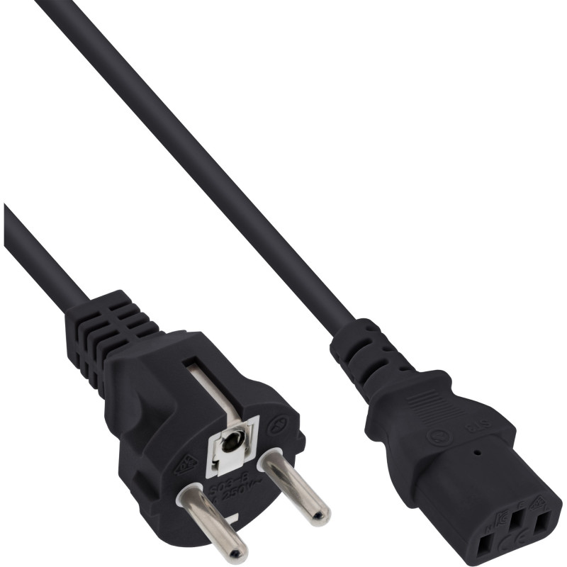 InLine Cavo alimentazione, Spina Shucko CEE-7 7 a Presa IEC-320-C13, 3m, nero InLine Cavo alimentazione, Spina Shucko CEE-7 7 a Presa IEC-320-C13, 3m, nero