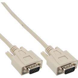 InLine Cavo VGA, Sub-D 15pin maschio   maschio, 5m, beige