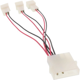 InLine Cavo alimentazione ventole, 1x 5,25” M 3x 3pin 5V M, 0,15m