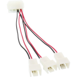 InLine Cavo alimentazione ventole, 1x 5,25” M 3x 3pin 5V M, 0,15m