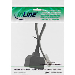 InLine Distributore ISDN, da 1x RJ45 M a 2x RJ45 M, (8P8C), 15cm, senza res.