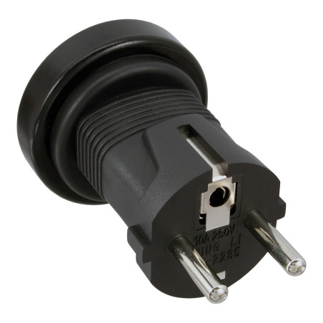 InLine Adattatore alimentazione, Spina CEE 7 7 a Presa I (Australia)I, Nero