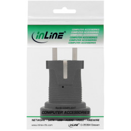 InLine Adattatore alimentazione, Spina CEE 7 7 a Presa I (Australia)I, Nero