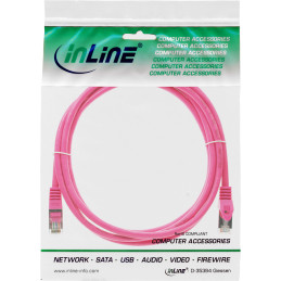InLine Cavo patch Lan, SF UTP, Cat.5e, rosa, 2m