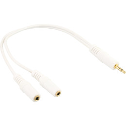 InLine Cavo Audio Y Jack 3,5mm M a 2x Jack 3,5mm F, stereo, 0,1mt, bianco