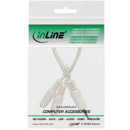 InLine Cavo Audio Y Jack 3,5mm M a 2x Jack 3,5mm F, stereo, 0,1mt, bianco