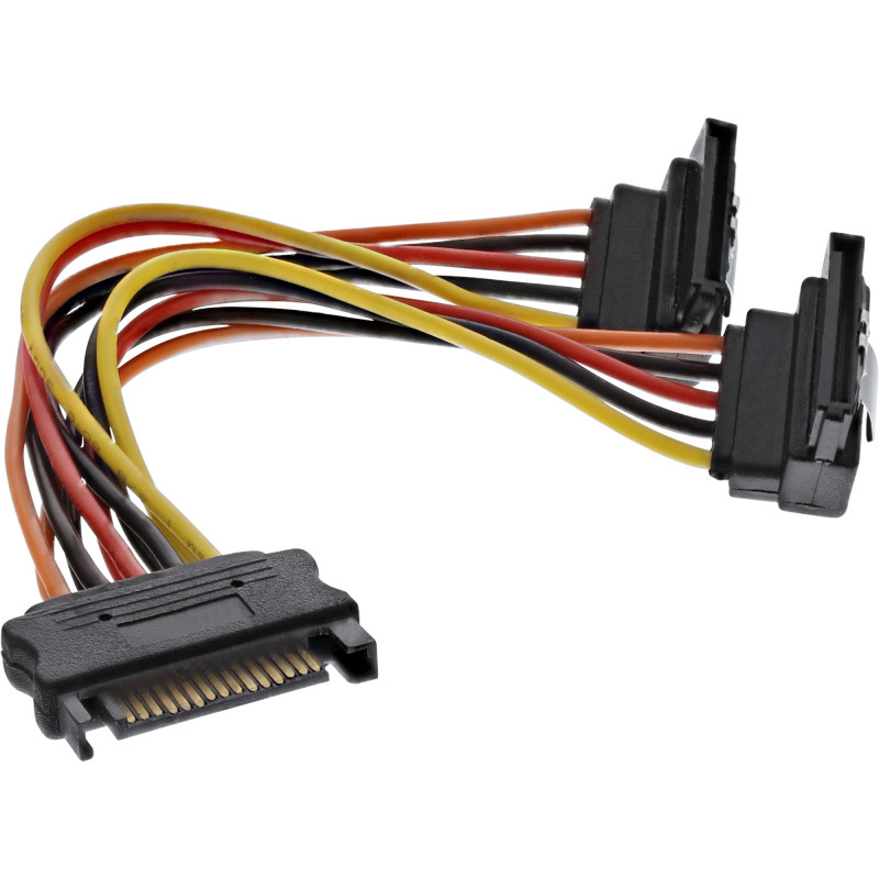 InLine Cavo di aliment. a Y, da 1x 5,25“ M a 2x SATA F, ang., con ling., 0,15m InLine Cavo di aliment. a Y, da 1x 5,25“ M a 2x SATA F, ang., con ling., 0,15m