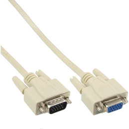 InLine Cavo VGA, Sub-D 15pin maschio   femmina, 5m, beige