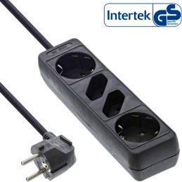 InLine Multipresa 2x Shucko + 2x Euro, nero, cavo 5m,