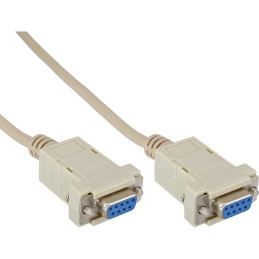 InLine Cavo Nullmodem, Sub-D 9 9pin F-F, beige, ispezionabile, 2m
