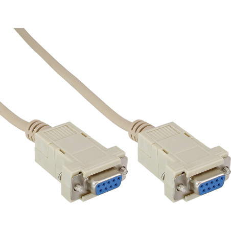 InLine Cavo Nullmodem, Sub-D 9 9pin F-F, beige, ispezionabile, 2m