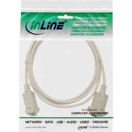 InLine Cavo Nullmodem, Sub-D 9 9pin F-F, beige, ispezionabile, 2m