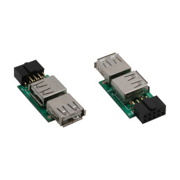 InLine Adattatore USB 2.0 2x A femmina   IDC 4 pin singoli femmina, interno