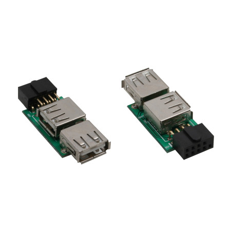 InLine Adattatore USB 2.0 2x A femmina   IDC 4 pin singoli femmina, interno
