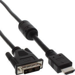 InLine Cavo HDMI a DVI 18+1, ferrite, 3m, nero, M-M