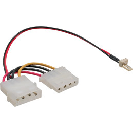 InLine Cavo alimentazione ventole da 4pin 5,25” M-F, 1x 2pin Fan M, 0,15m