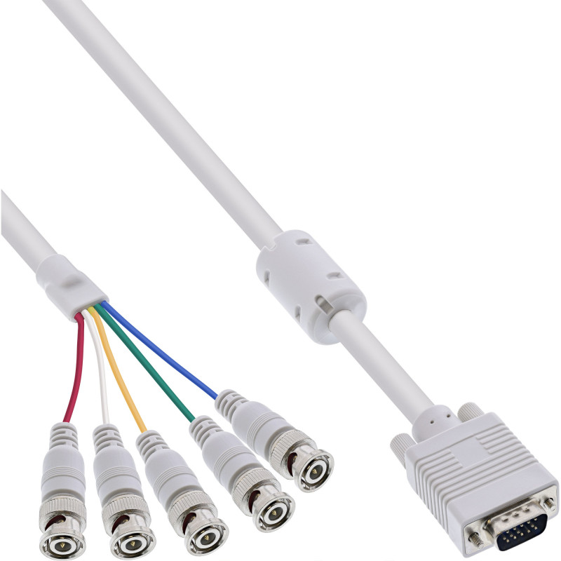 InLine Cavo VGA BNC, 5x BNC maschio a Sub-D 15pin maschio, 5m, beige InLine Cavo VGA BNC, 5x BNC maschio a Sub-D 15pin maschio, 5m, beige