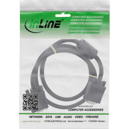 InLine Cavo S-VGA 15poli HD maschio   femmina, 0,3m, ferrite, schermato, nero