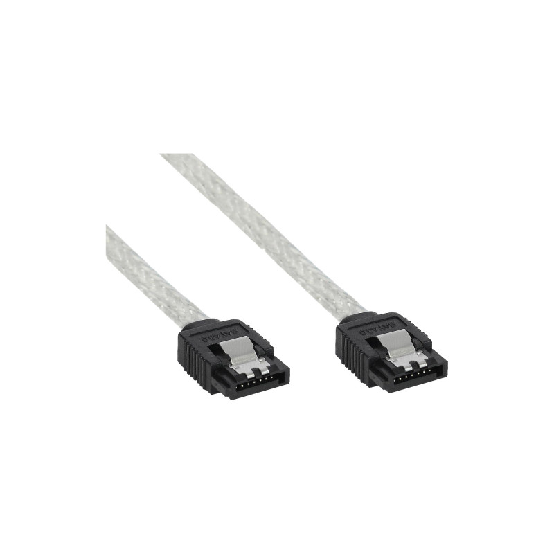 InLine Cavo SATA III 6Gb s, rotondo, trasparente, chiusura a scatto, 0,75m InLine Cavo SATA III 6Gb s, rotondo, trasparente, chiusura a scatto, 0,75m