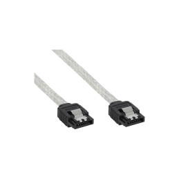 InLine Cavo SATA III 6Gb s, rotondo, trasparente, chiusura a scatto, 0,5m