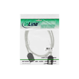 InLine Cavo SATA III 6Gb s, rotondo, trasparente, chiusura a scatto, 0,5m