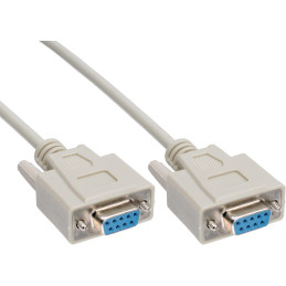 InLine Cavo Nullmodem, Sub-D 9 9pin F-F, beige, pressofuso, UL216, 1,8m