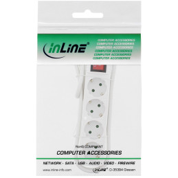 InLine Multipresa 4x Shucko, con interrutt., bianca, cavo 1,5m